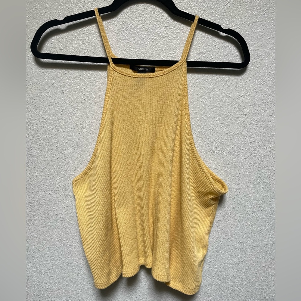 Forever 21 Yellow Racerback Tank Top